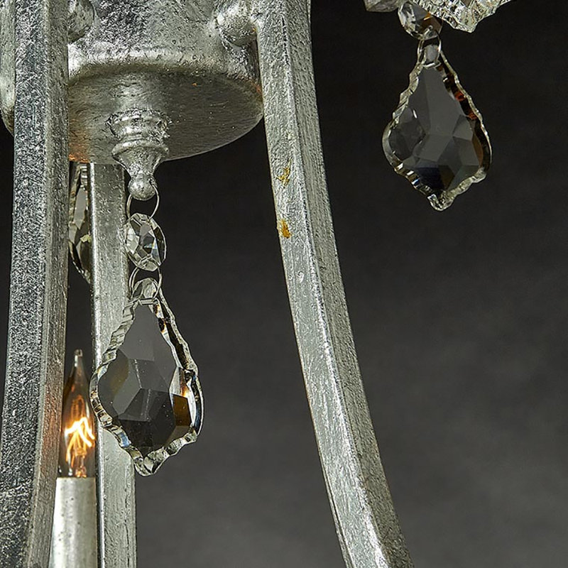 Abella 5 - Light Candle Style Empire Chandelier, Silver, 320V