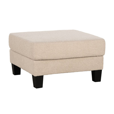 Rangement en tissu beige de style contemporain, l 31 po x P 31 po, pour espace de vie avec pieds en bois, assemblage simple requis
