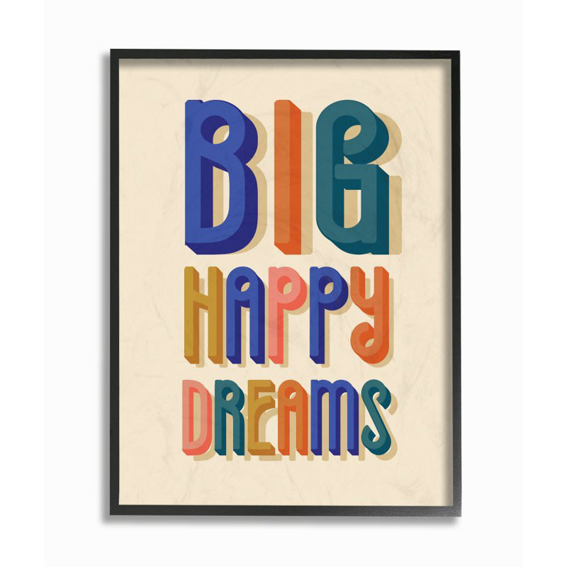 Art sur toile Shanley Big Happy Dreams, H 30 po x l 24 po, Giclée encadrée noir minuit