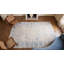Washed Out Light Blue and While Antique Indian Agra Cotton Rug