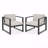 Set Of 2 Outdoor Patio Club Chair, Black Frame With Beige Cushion