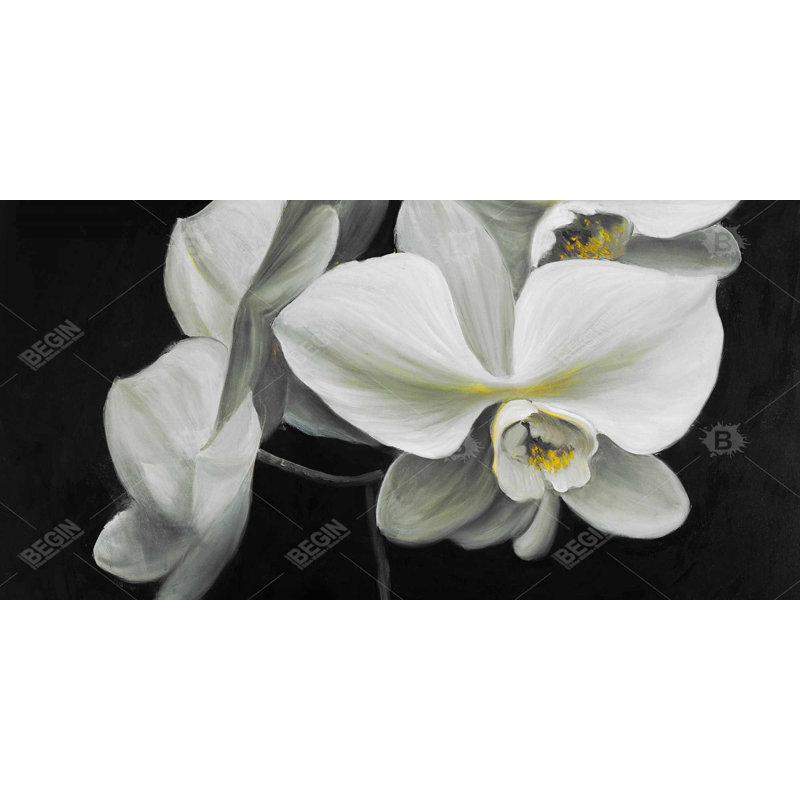 White orchids - 15.75"x31.50" Desk mat