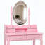 Ensemble de coiffeuse avec miroir à lumière rose, 4 tiroirs et tabouret Pink Princess-763295303