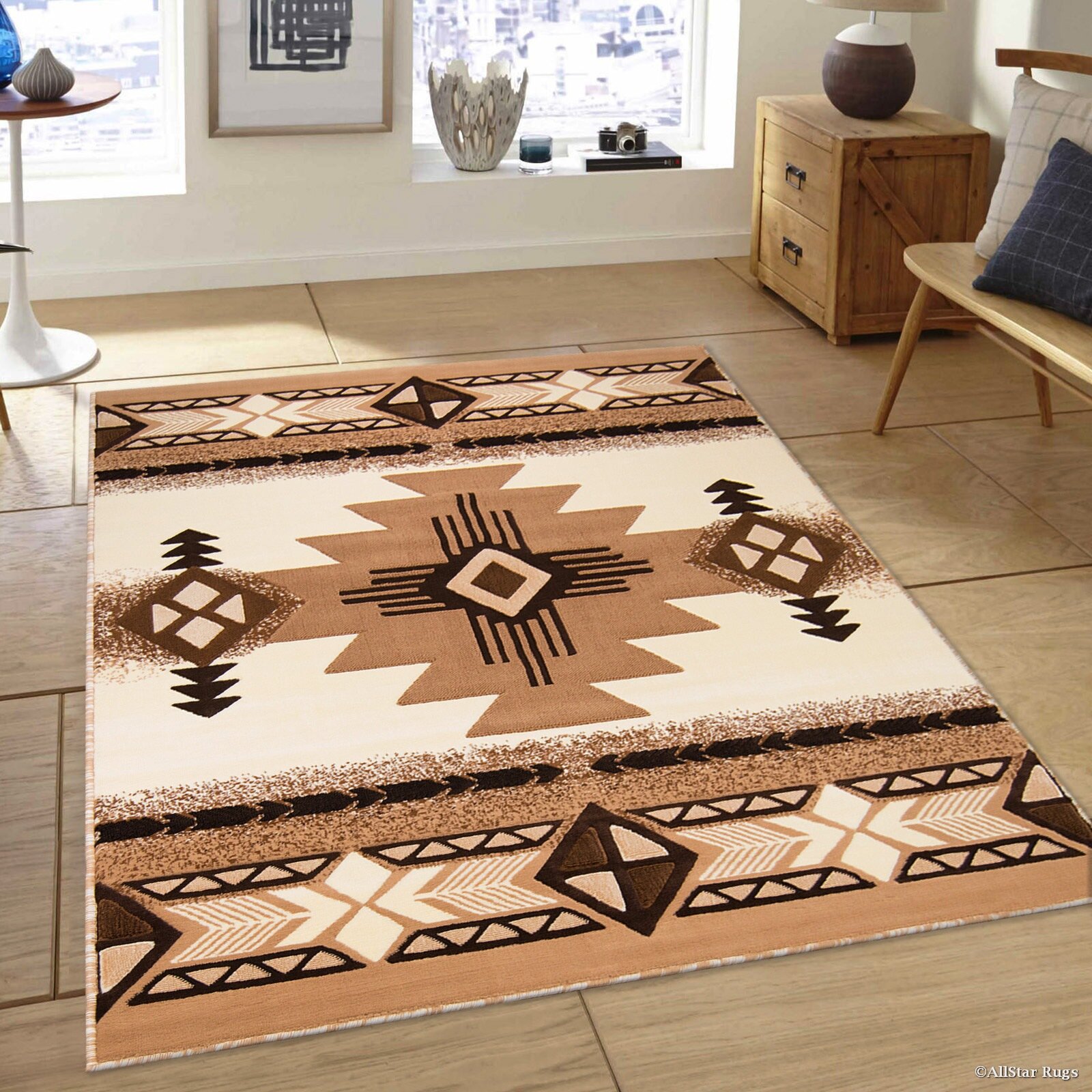 Allstar Rugs Brown Area Rug Size: 5'2 inch x 7'2 inch