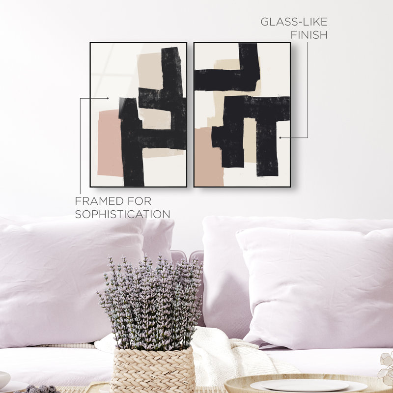 Nowhere Set High-Gloss Frameless Acrylic Glass Wall Art Abstract Print by Oliver Gal, Ready to Hang, 10 x 15, 37"H x 55"W