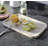 Guein Rectangle Natural Marble Tray,Travertine Silver