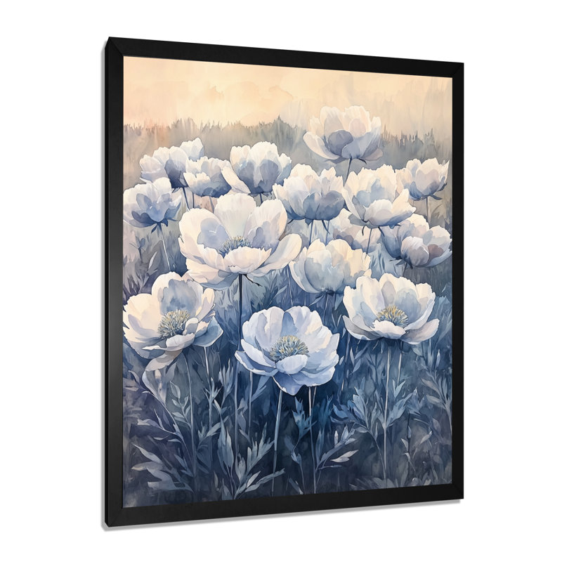 Keppler - impressions sur toile florales, Noir, noir, noir, noir, H 20 po x l 12 po, Reproduction encadrée d'une seule photo