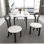 Armless Side Chair Set of 2, Solid Rubber Wood Frame with Plush Sheep Fabric Upholstery, Black-Toned Dining Seating for Small Spaces, Dressing Room, or Kitchen