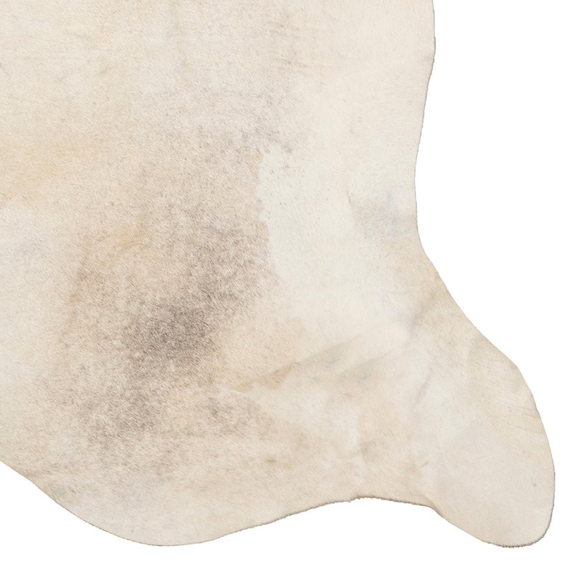 Irfa Handmade Light Brindle Cowhide Rug with Suede Backing, Novelty 6' x 6'