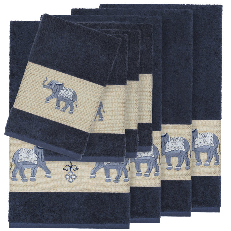 Ensemble de serviettes 8 pièces Quinn, Bleu minuit