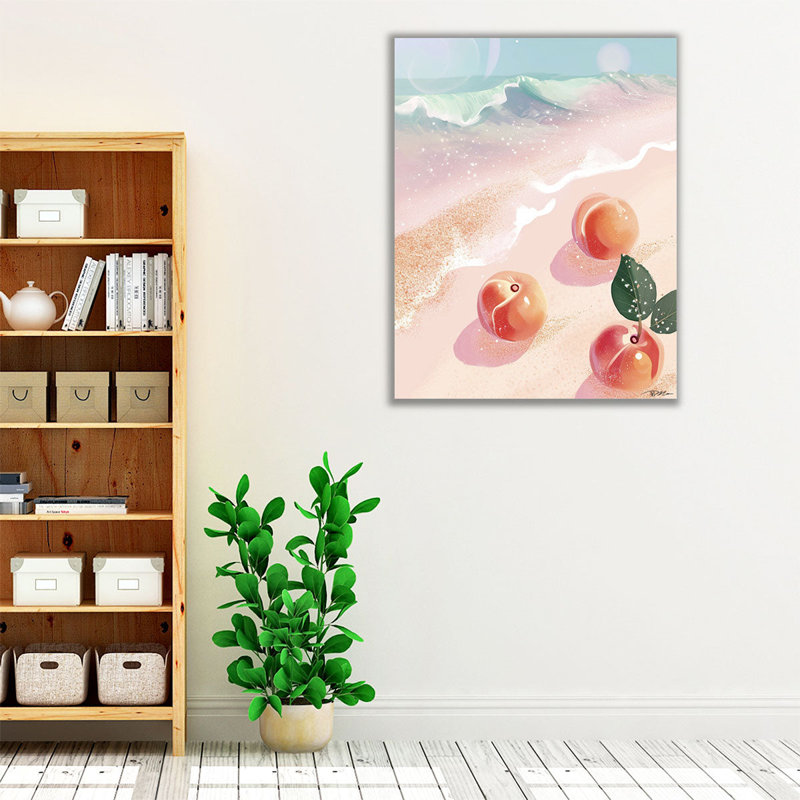 «Peaches On The Beach», reproduction d'art sur toile, H 20 po x l 16 po