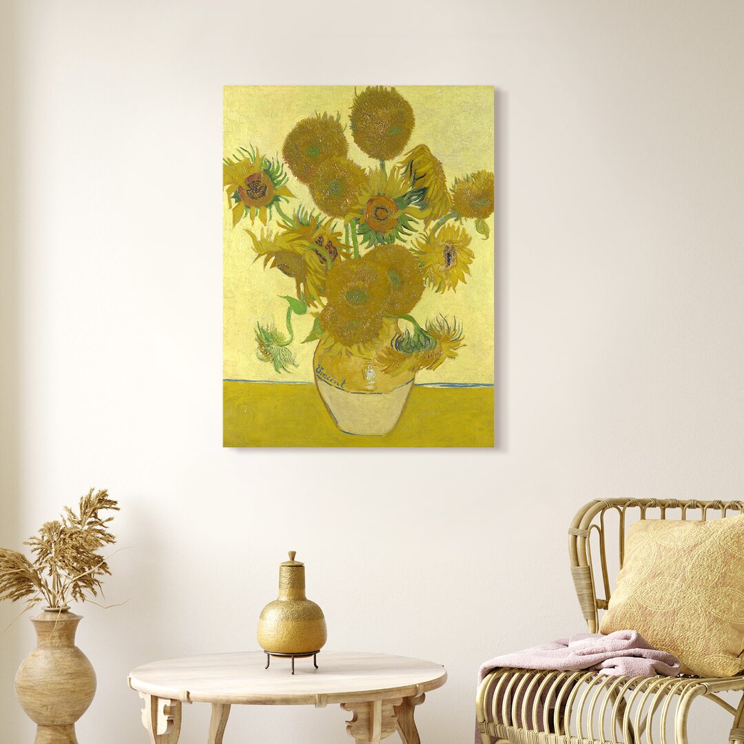 Leinwandbild Vase mit fünfzehn Sonnenblumen von Vincent Van Gogh