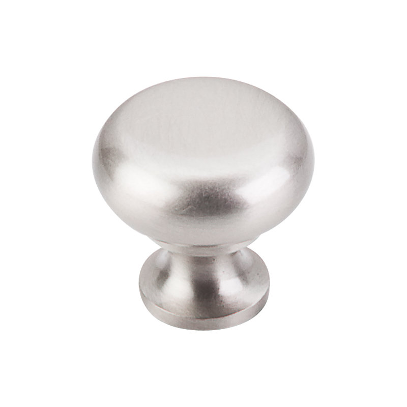 Flat Faced 1 1/4" Diameter Round Knob, Brushed Satin Nickel