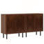Ensemble de 2 buffets brun foncé de 59 pouces avec tablettes réglables et rangement spacieux pour le salon et la salle à manger-241472317