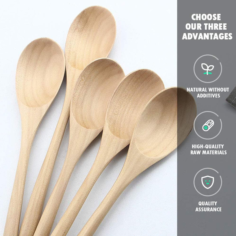 TAYANUC 5-Pieces Wooden Cooking Spoons Kitchen Utensil Set