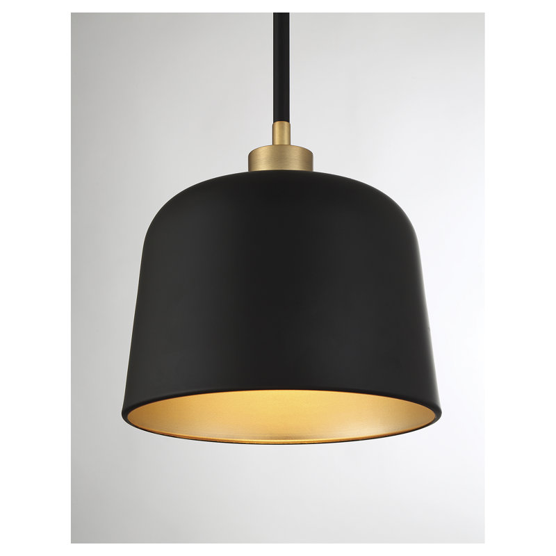 Ellisville 1 - Light Single Empire Pendant in Natural Brass/Black, Natural Brass/Black
