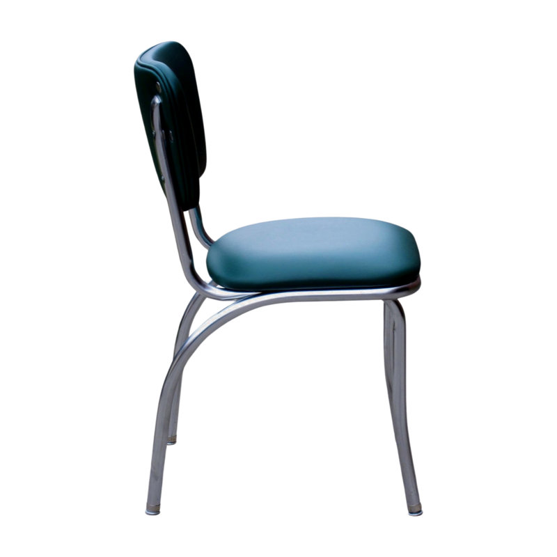Chaise de salle à manger rembourrée rétro, Vert