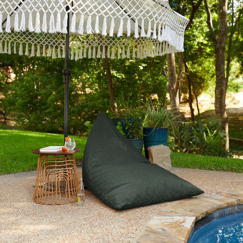 Sunbrella® Outdoor Friendly Bean Bag Lounger, Black Green 100% Acrylic
