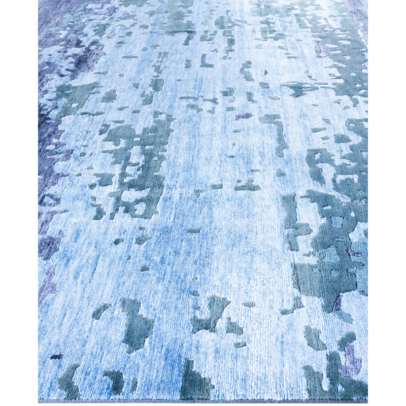 Overdyed One-of-a-Kind Rectangle 9' X 12'4" Hand Knotted Area Rug
