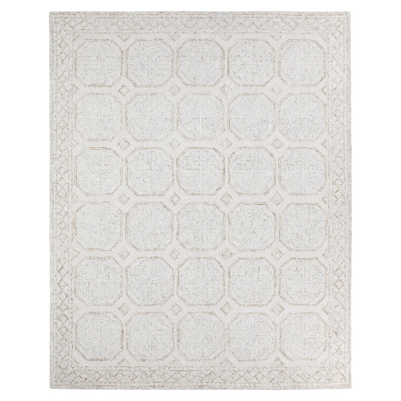 Jaipur Living Sefina PRO11 Tufted Trellis Ivory/Gray Area Rug (8'6inX11'6in), Rectangle 8'6" x 11'6"