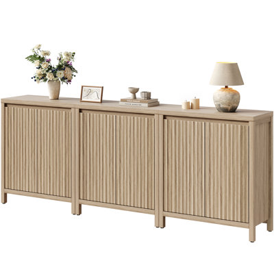 29.1"W Fluted Panel Sideboard  With 2 Adjustable Shelves