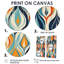 Orange et bleu, symphonie botanique III - art mural moderne vert-630644499-630644506-630644503