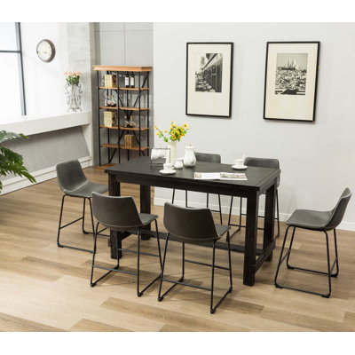7-Piece Counter Height Dining Set: Table And 6 Chairs