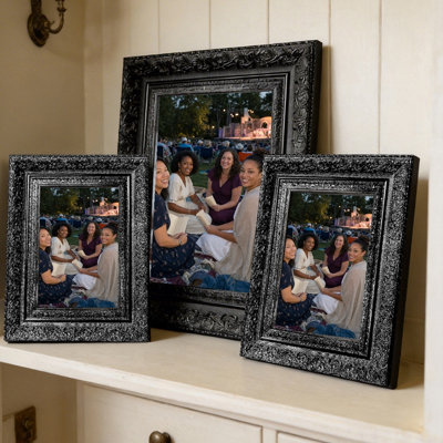 Black 3 PCS Gallery Inspired Picture Frame for 5" x 7" Photos and Graduation Photo Display