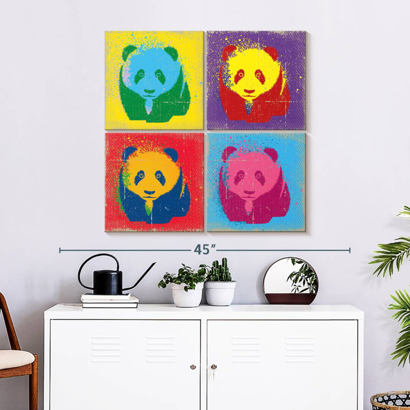 Brampt Paint Splash Pandas, H 32 po x l 32 po