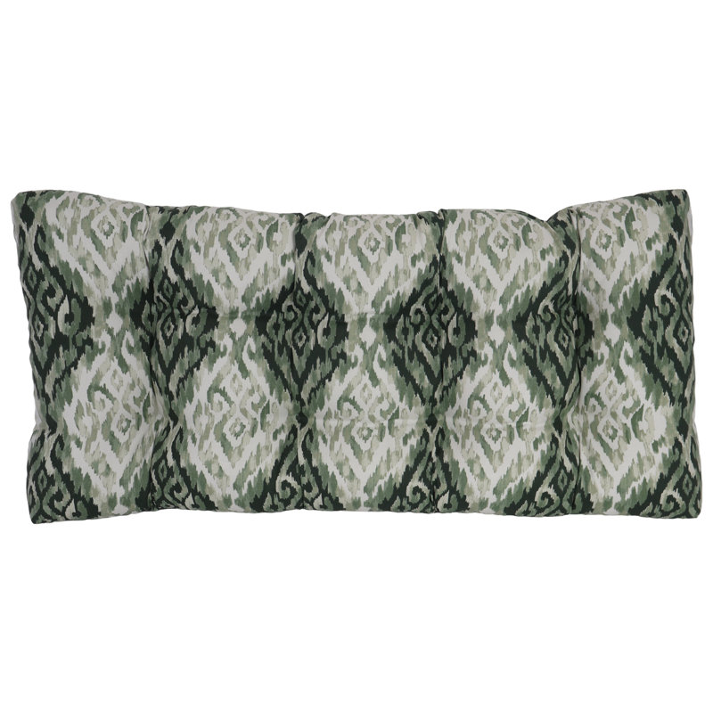 42-Inch By 19-Inch Outdoor Tufted Loveseat Cushion, Green/Lakat Mineral Abstract