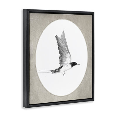 Oiseau en vol, art mural encadré sur toile flottante