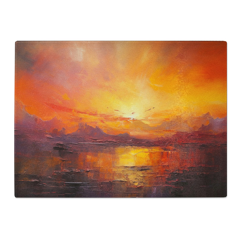 Sunrise Abstract  Glass Chopping Board
