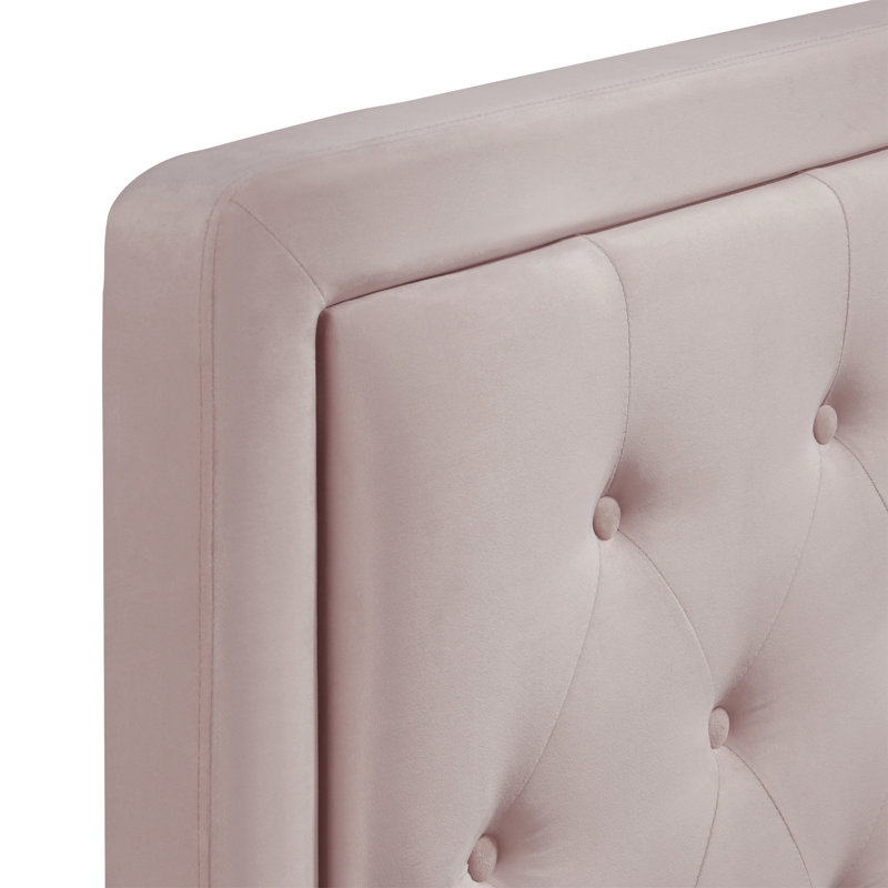 Elegant French Mauve King Upholstered Tufted Headboard