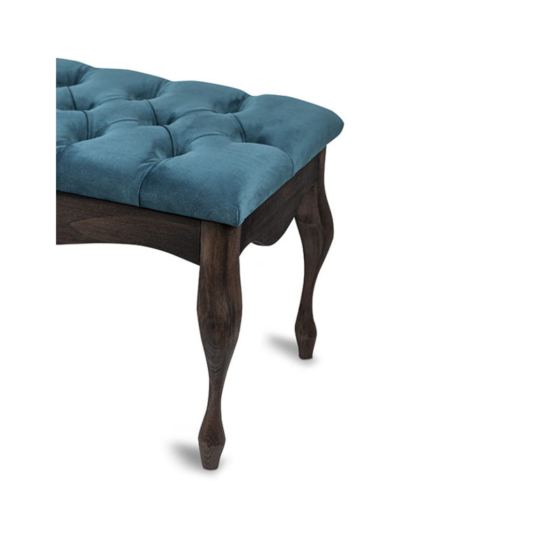 Moorebank 100% Polyester Upholstered Bench, H40 x W120 x D40cm, Green/Wenge