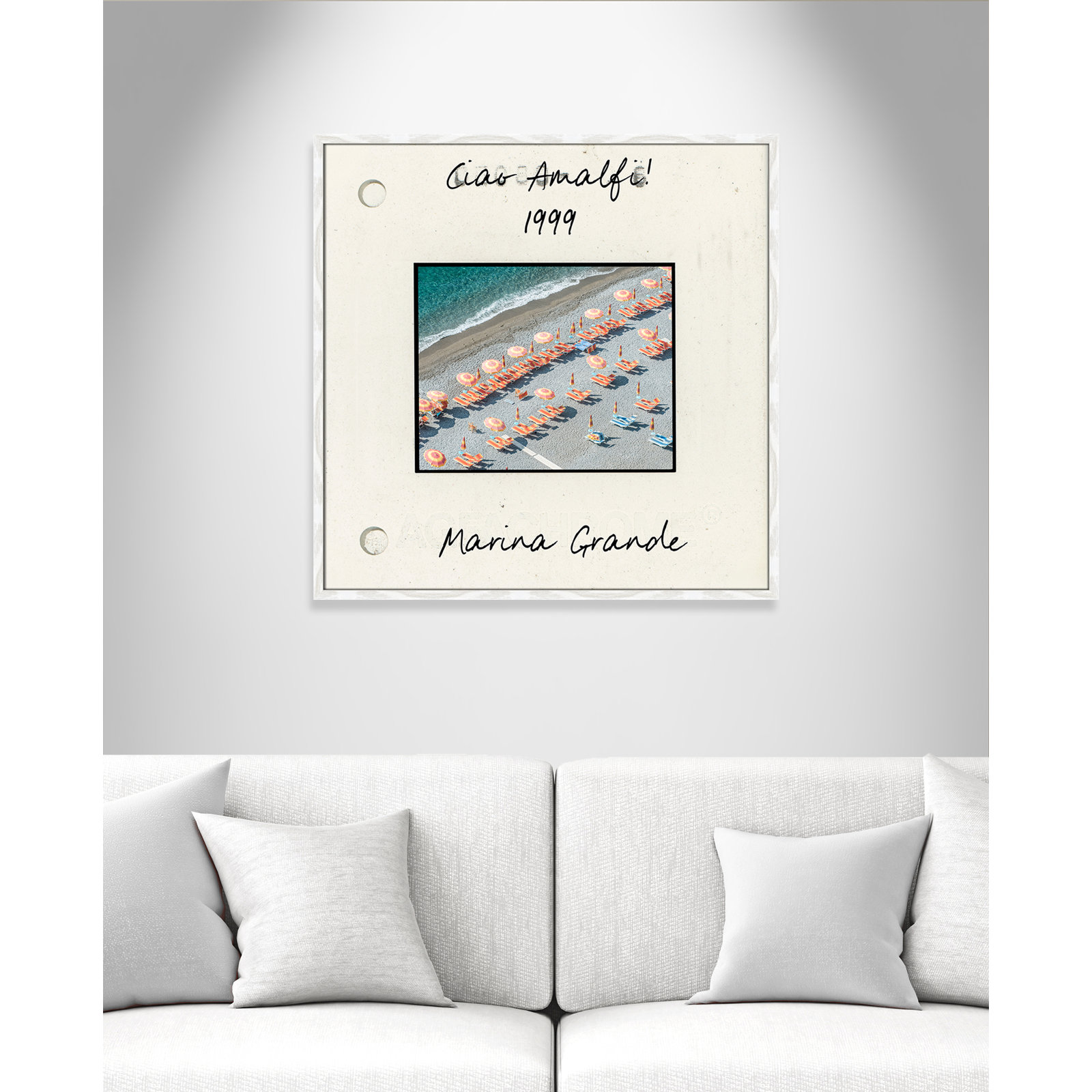Ritona "Amalfi, Italy - Marina Grande" Print, White Single Picture Framed Paper, 32" H x 32" W x 0.75" D