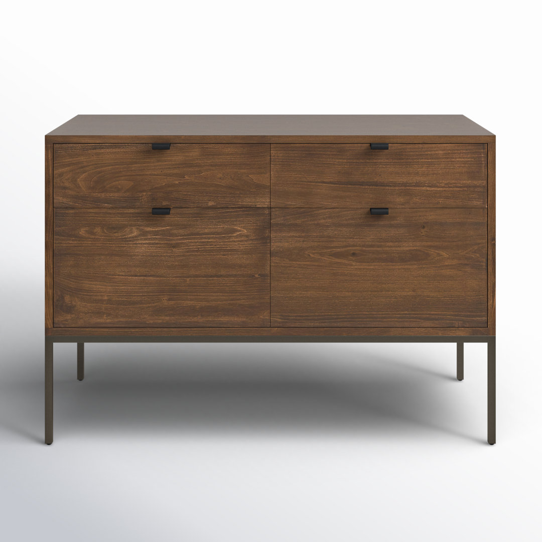Loki 45'' Wide 4 -Drawer Solid Wood File Cabinet Joss & Main