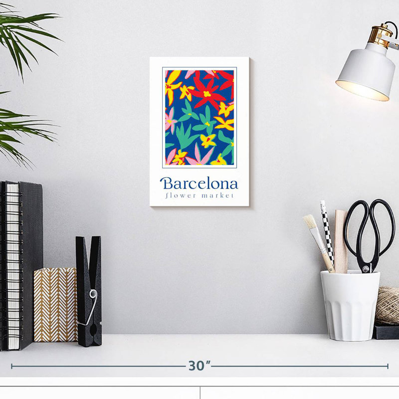 Harnek Barcelona Flower Market Poster, 12" H x 8" W