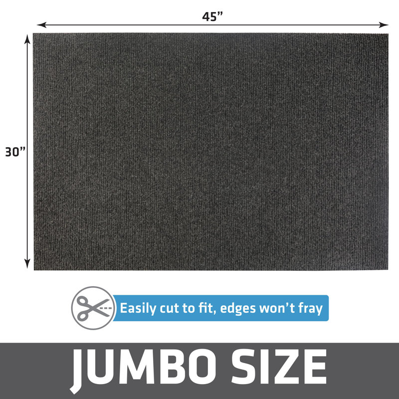 Jumbo Dark Grey Plush Cat Litter Trapping Mat
