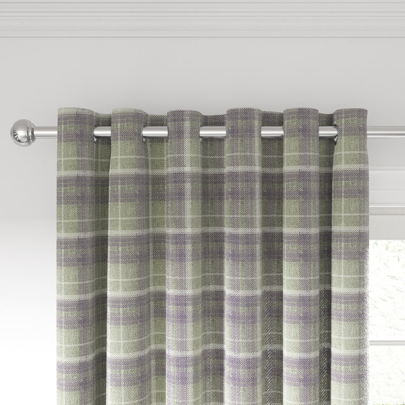 Harriet Lined Eyelet Room Darkening Curtains, Width 228 x Drop 228cm, Grape/Linen