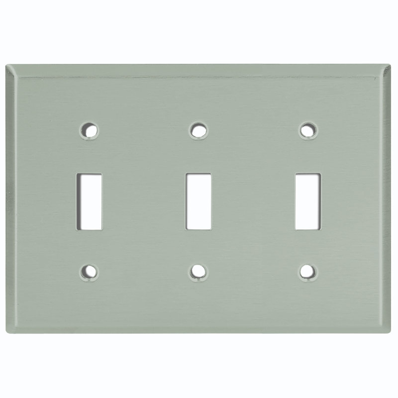 No Subject 3 - Gang Toggle Light Switch Standard Wall Plate, Light  Green