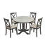 Ensemble de salle à manger rectangulaire 5 pièces avec chaises en bois massif, 4 places, plateau de table en bois aggloméré gris doux, style campagne moderne
