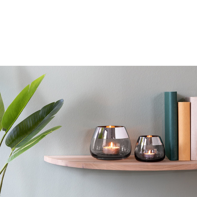 Petit support à bougie Bella, H 3,54 po x l 4,33 po x P 4,33 po, Noir
