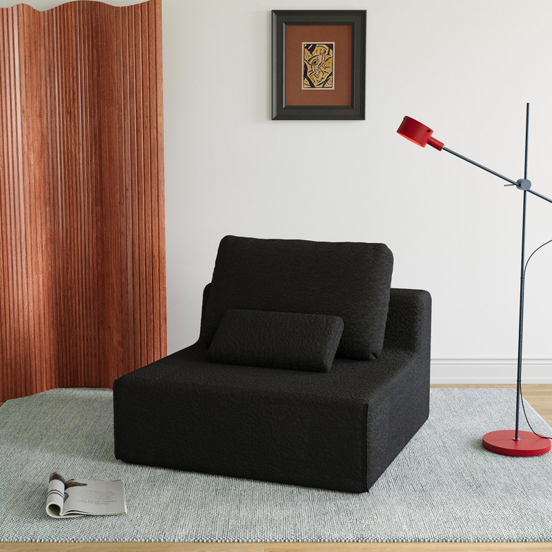 Canapé modulaire surdimensionné à 1 place avec canapé Boucle, Noir