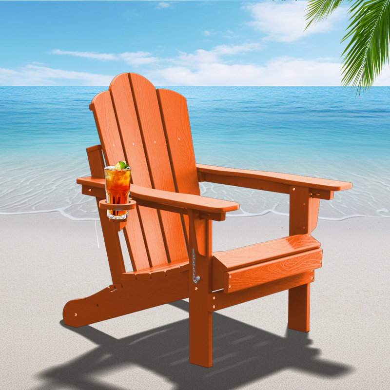 Chaise Adirondack pliante Kahn avec porte-gobelet , Orange