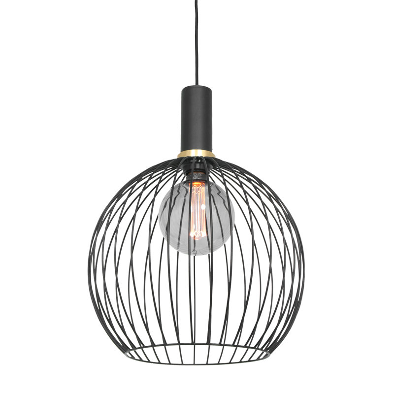 Audrina 1 - Light Black Sphere Pendant, 160cm H x 34cm W x 34cm D