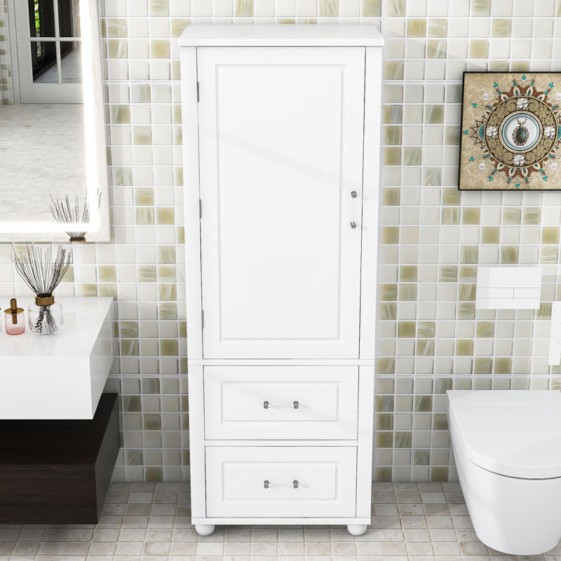 Armoire de salle de bain Yordyn, Blanc