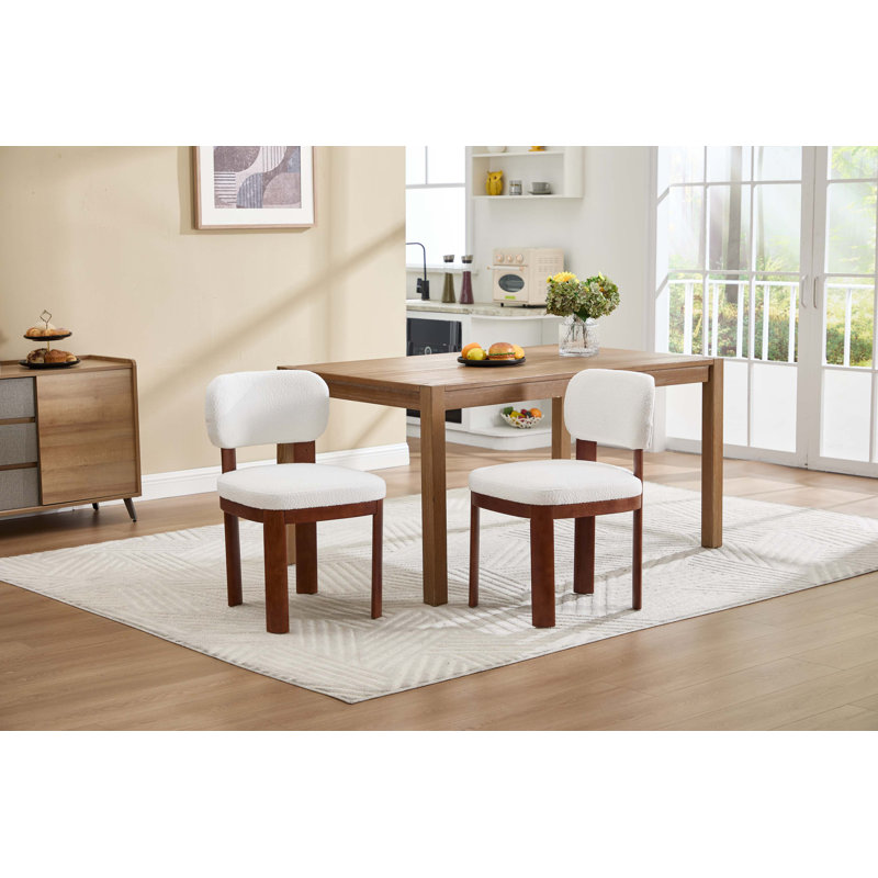 Chaises de salle à manger en bois, chaises de cuisine rembourrées en tissu