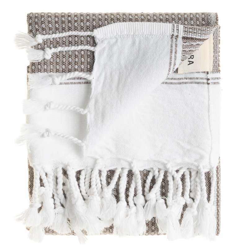Ensemble de serviettes en coton Pria, Brun taupe