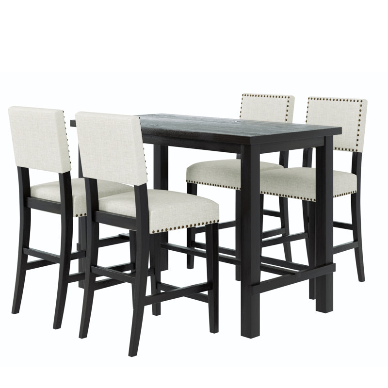 5-Piece Counter Height Dining Set, Dining Table Set Dining Room Set, Classic Elegant Table And 4 Chairs