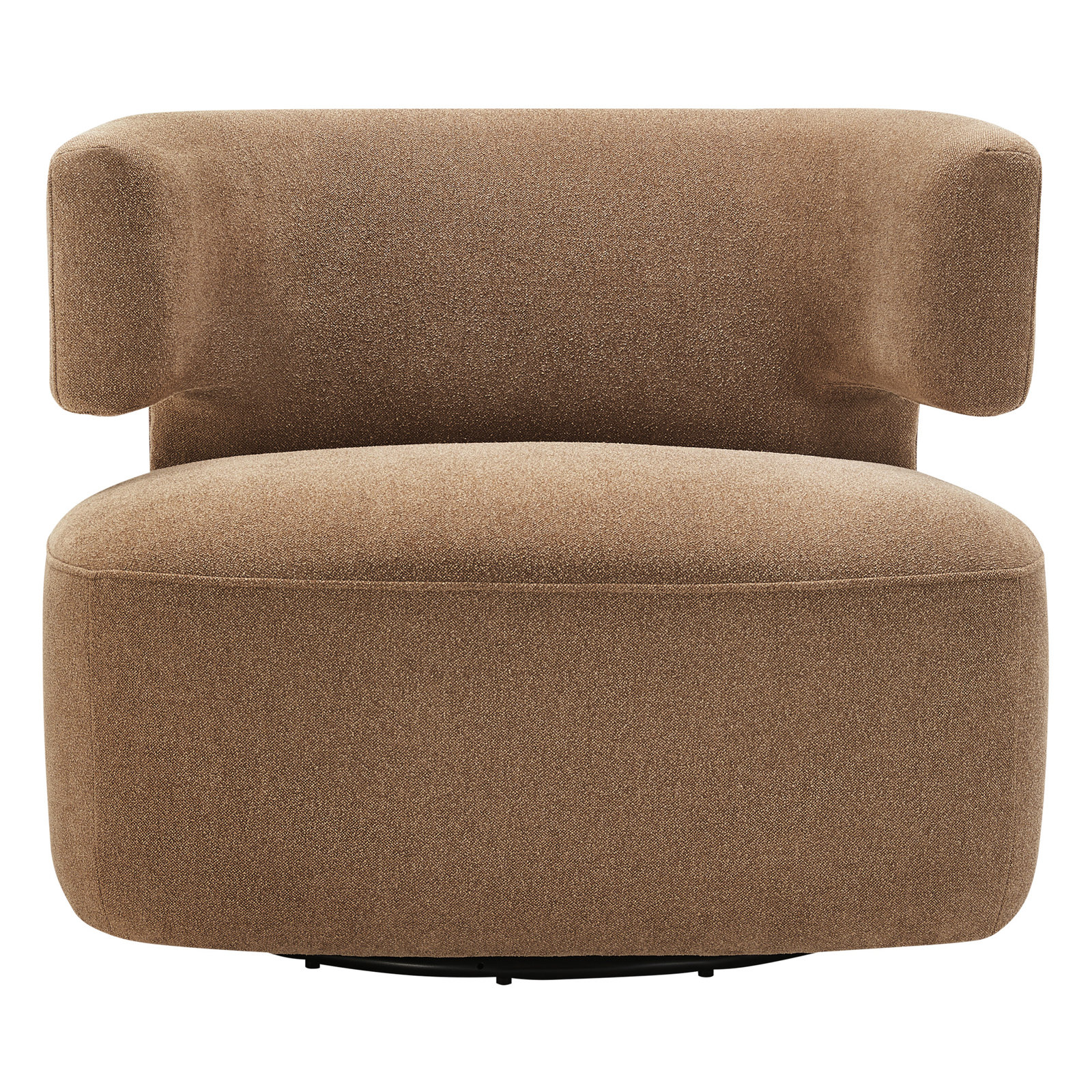 Bascom Upholstered Swivel Barrel Chair, Elite Camel Linen